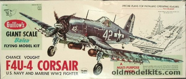 Guillows 1/16 Vought F4U-4 Corsair - 30 inch Wingspan Flying Airplane - (F4U4), 1004 plastic model kit
